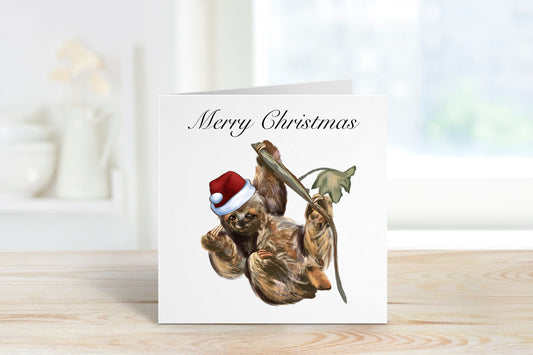 Sloth Christmas Card, Personalised Christmas Card, Card For Friend, Sloth Xmas Card
