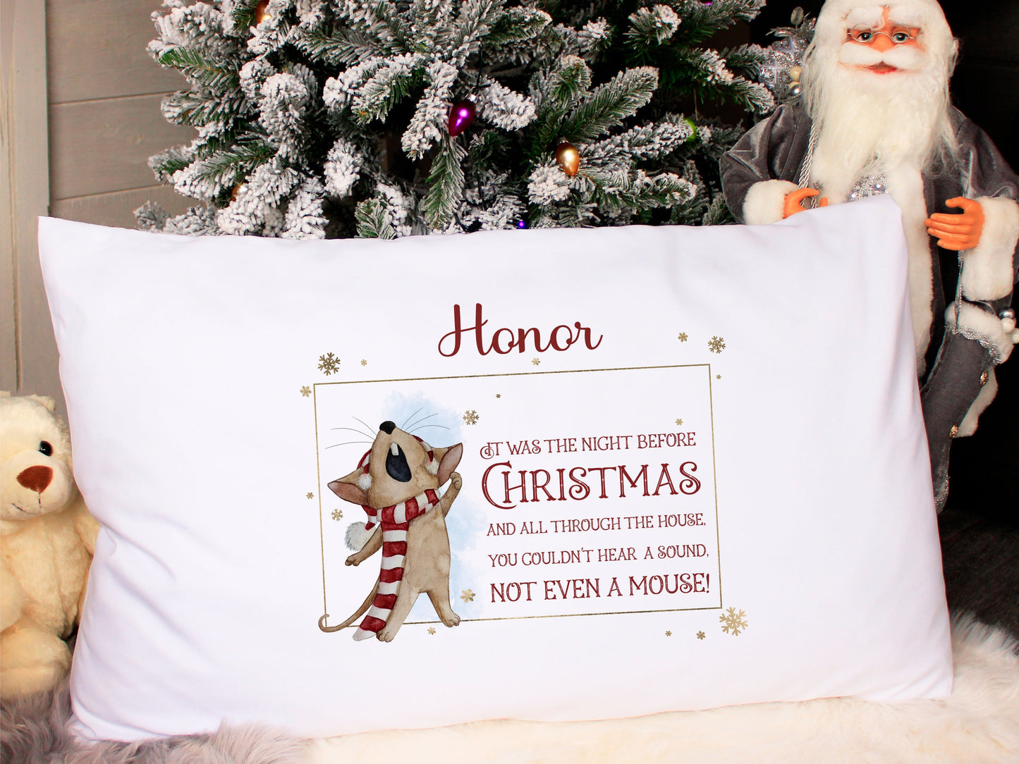 Christmas Pillow case, Christmas Eve Pillowcase, Personalised Pillowcase, Santa Pillow Case