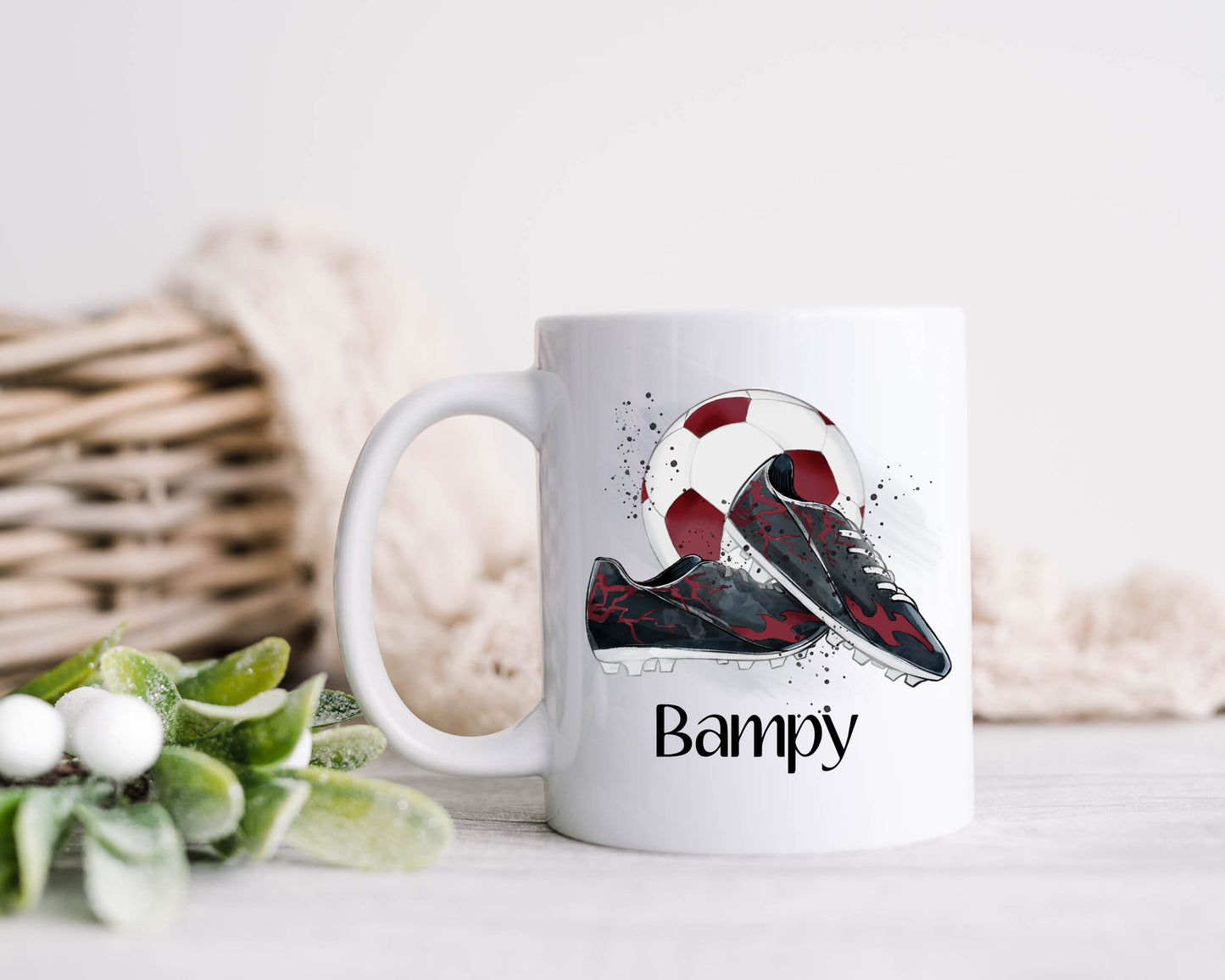 Dad Gift, Christmas Gifts, Personalised Dad Football Mug, Gift For Grampy, Mug Gift Set For Him, Stocking filler, Grandad Christmas Gift