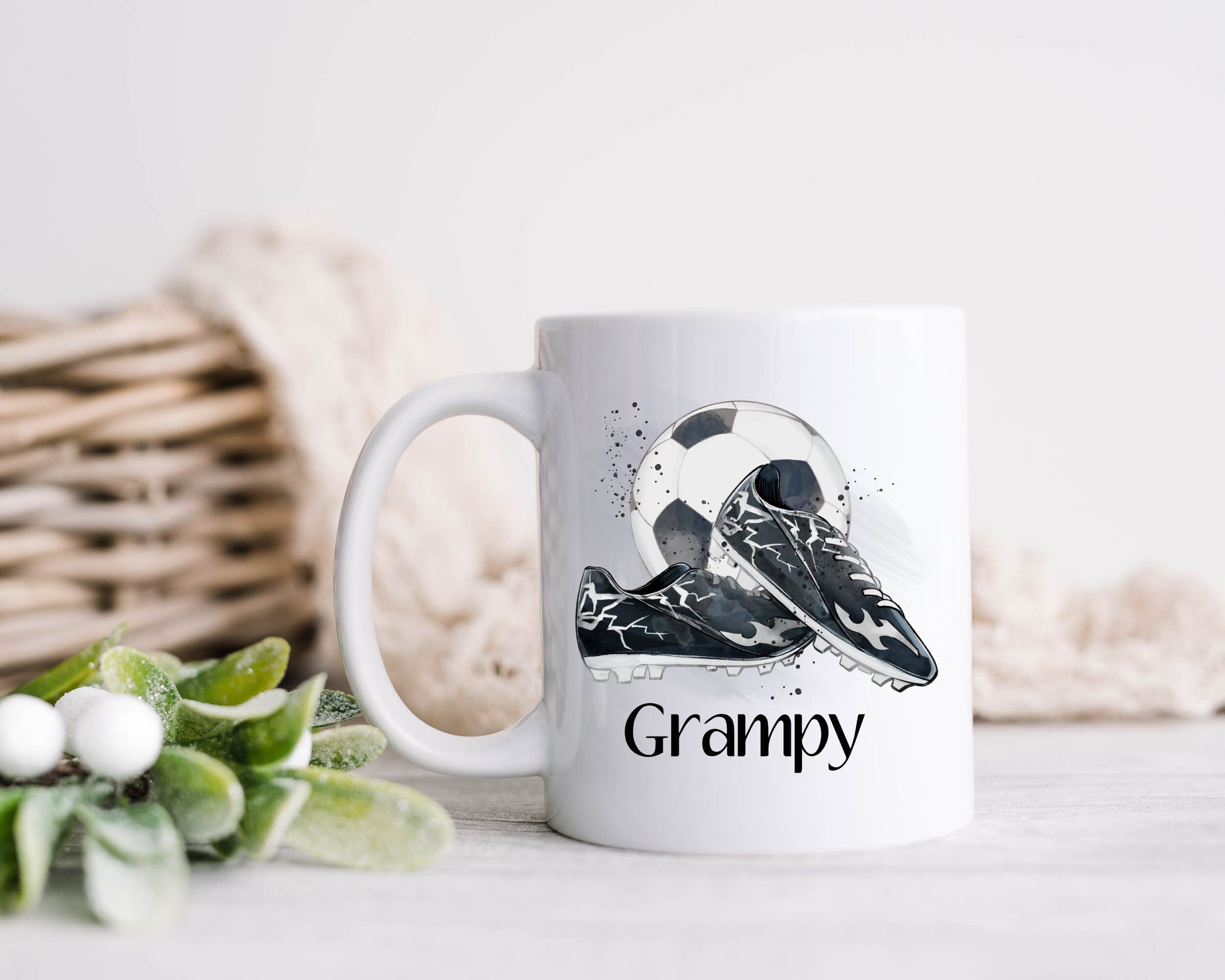 Dad Gift, Christmas Gifts, Personalised Dad Football Mug, Gift For Grampy, Mug Gift Set For Him, Stocking filler, Grandad Christmas Gift