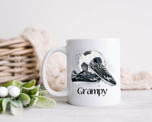 Dad Gift, Christmas Gifts, Personalised Dad Football Mug, Gift For Grampy, Mug Gift Set For Him, Stocking filler, Grandad Christmas Gift