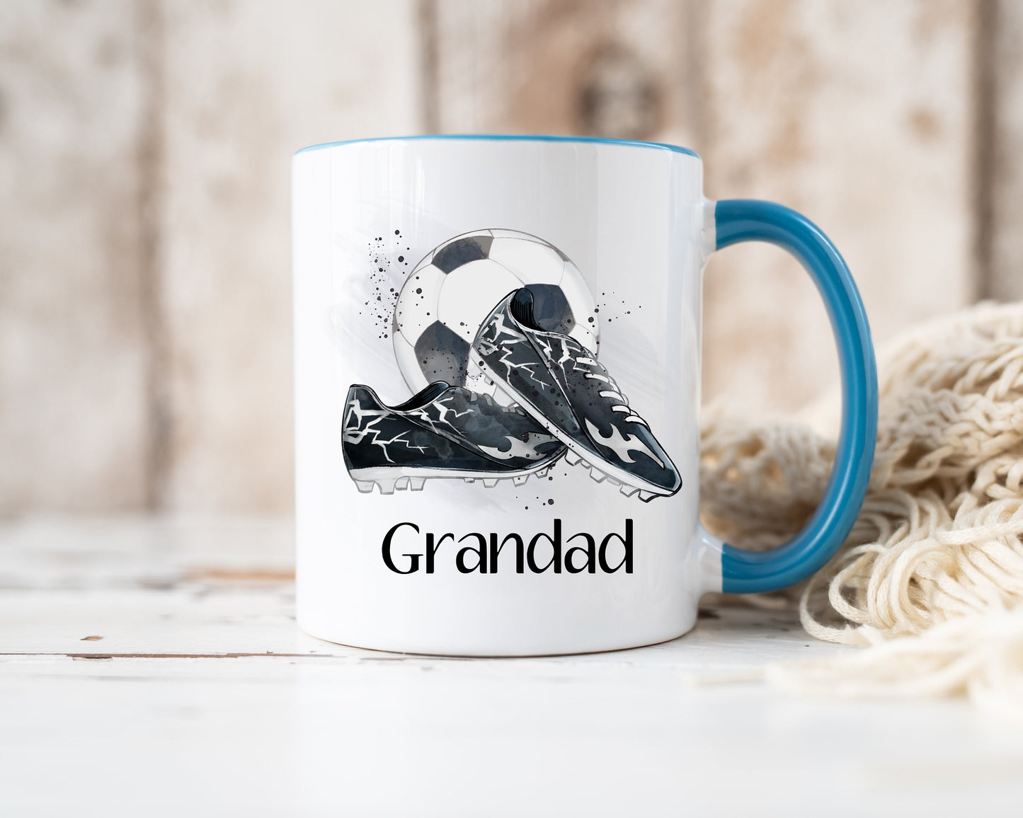 Dad Gift, Christmas Gifts, Personalised Dad Football Mug, Gift For Grampy, Mug Gift Set For Him, Stocking filler, Grandad Christmas Gift