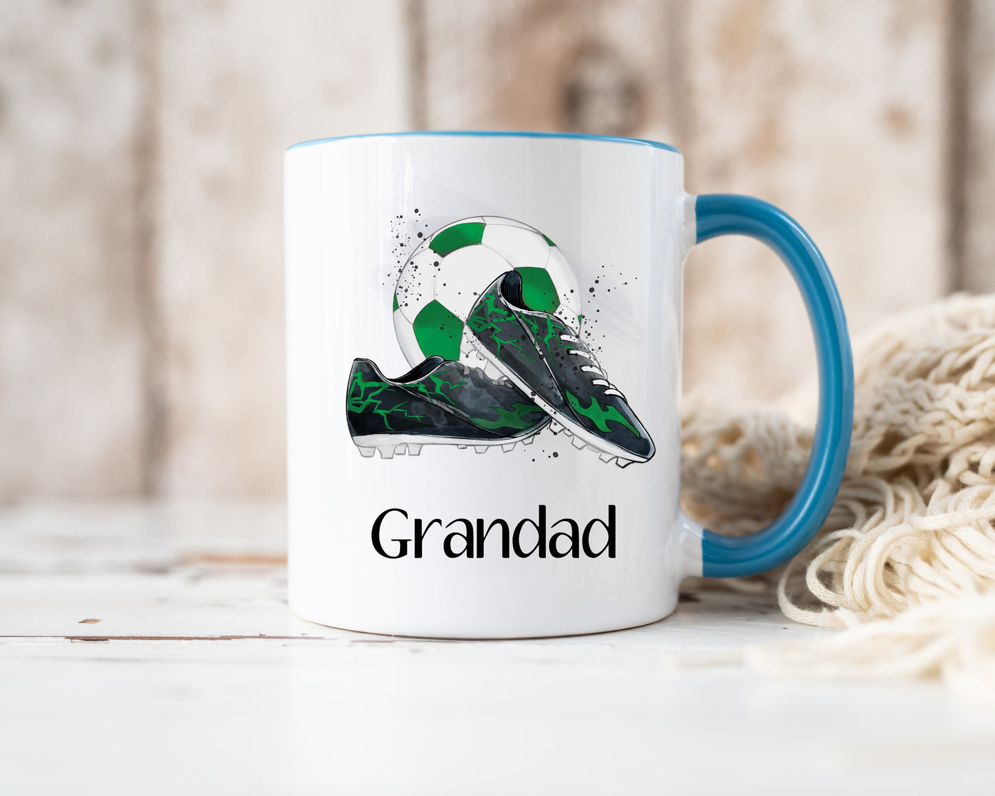 Dad Gift, Christmas Gifts, Personalised Dad Football Mug, Gift For Grampy, Mug Gift Set For Him, Stocking filler, Grandad Christmas Gift