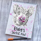 Sketchbook, Pig Sketch Book, Personalised Sketchbook, Personalised Sketch Pad, Sketchbook, Gift For Granddaughter, Gift For Daughter, Pig