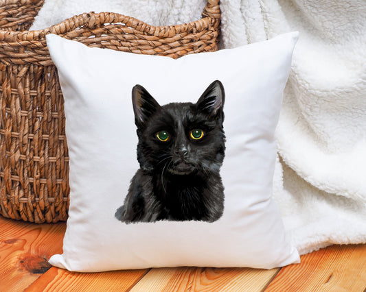 Black Cat Cushion Gift, Personalised Cat Cushion Gift, Friend Gift, Gift For Her, Cat Lover Gift