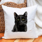 Black Cat Cushion Gift, Personalised Cat Cushion Gift, Friend Gift, Gift For Her, Cat Lover Gift