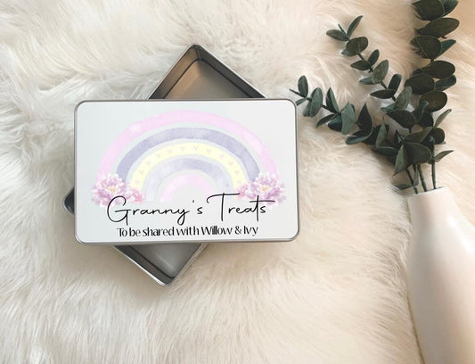 Treat Tin, Granny's Treat Tin, Christmas Gifts, Personalised Storage Tin, Christmas Gifts For Nanna, Gifts For Her, Mother’s Day Gift