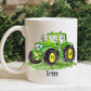 Tractor Gift, Christmas Gifts, Tractor Mug For Grampy, Mug Gift Set For Him, Blue Tractor Mug, Green Tractor Mug