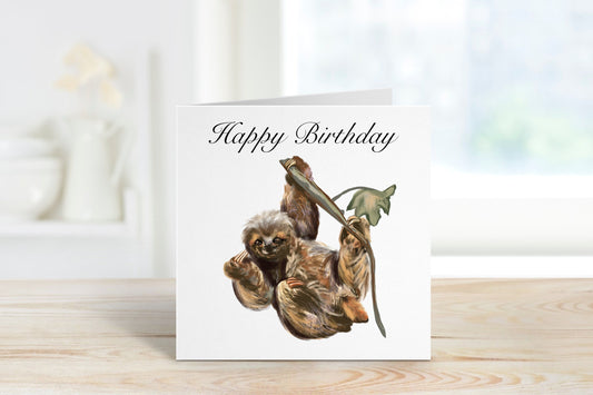 Sloth Birthday Card, Personalised Birthday Card, Card For Friend