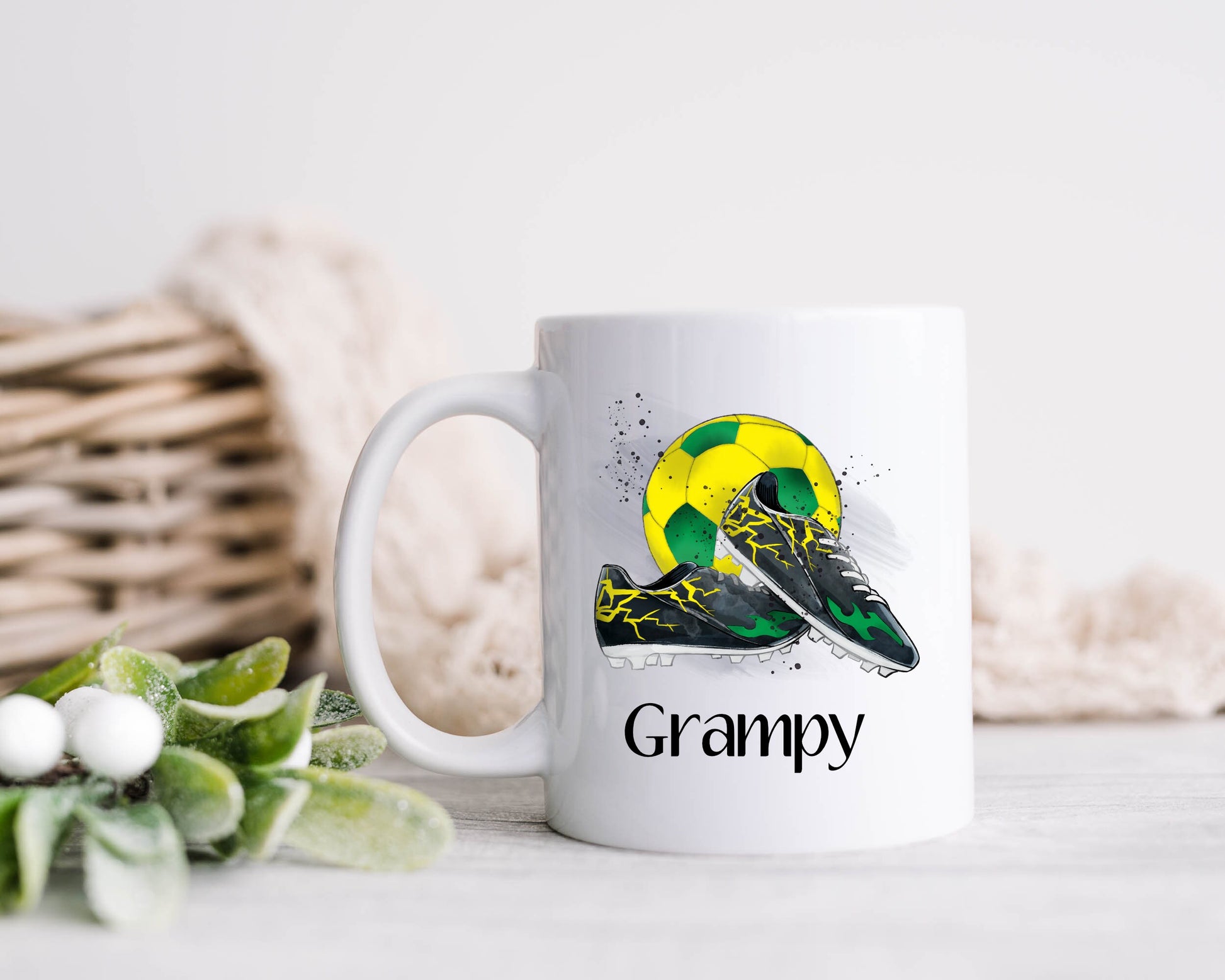 Dad Gift, Christmas Gifts, Personalised Dad Football Mug, Gift For Grampy, Mug Gift Set For Him, Stocking filler, Grandad Christmas Gift