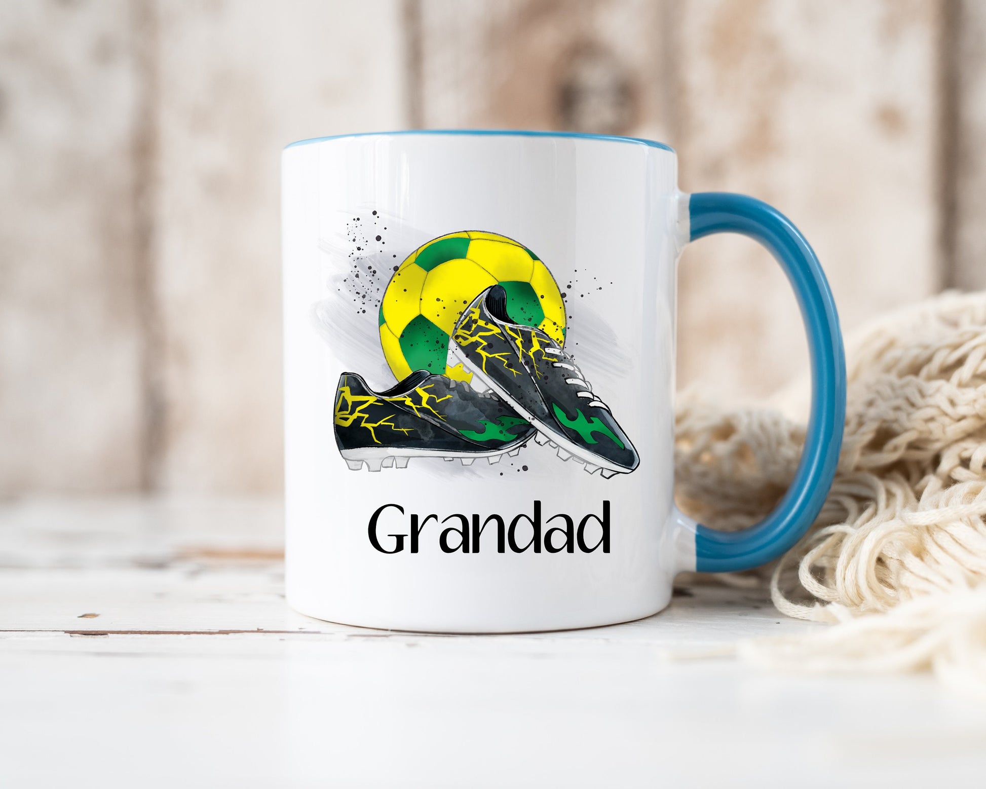 Dad Gift, Christmas Gifts, Personalised Dad Football Mug, Gift For Grampy, Mug Gift Set For Him, Stocking filler, Grandad Christmas Gift