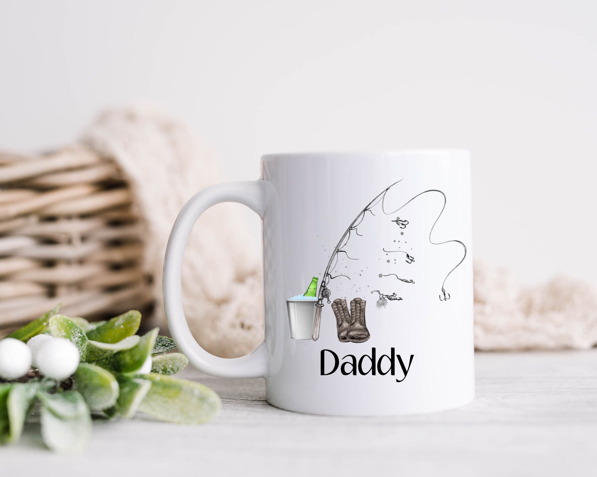 Dad Gift, Christmas Gifts, Personalised Dad Fishing Mug, Gift For Grampy, Mug Gift Set For Him, Stocking filler, Grandad Christmas Gift