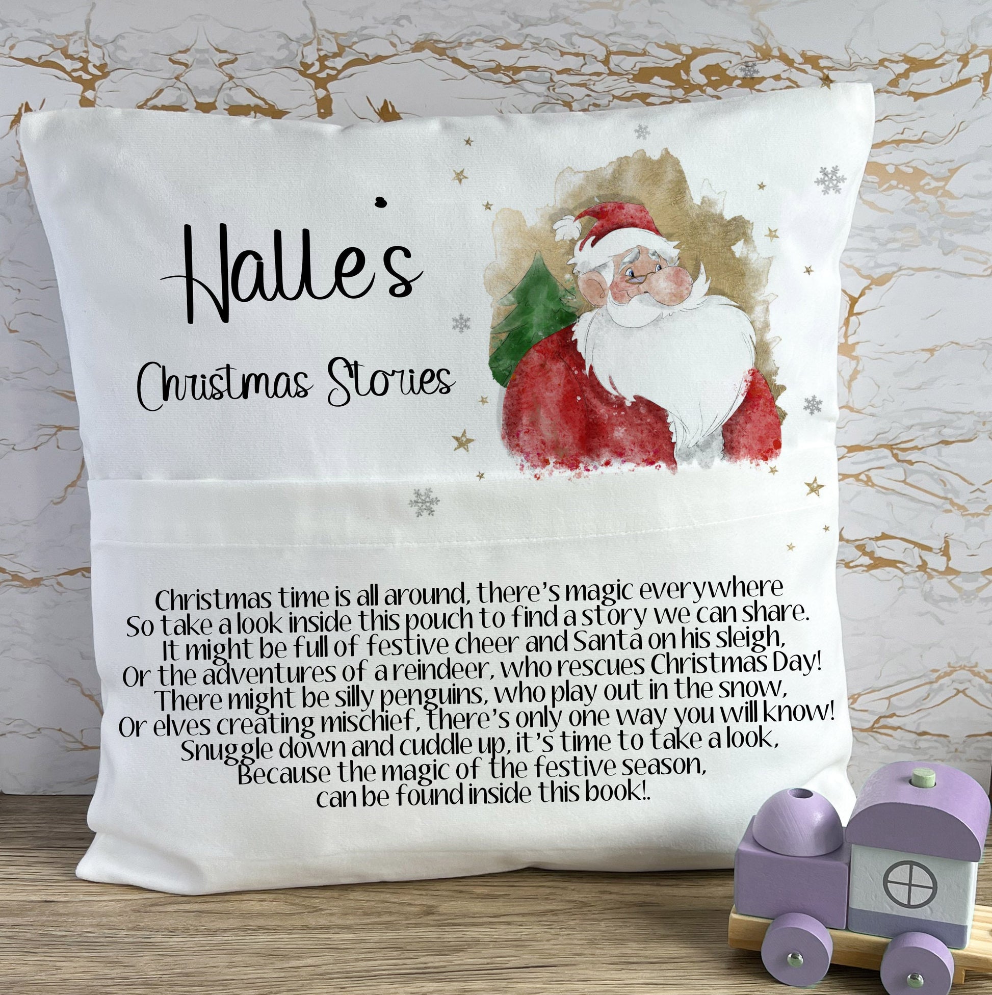 Christmas Book Cushion, Kids Book Cushion, Book Cushion, Santa Book Cushion, Book Cushion For A Boy, Reading Story Pillow, Christmas In July