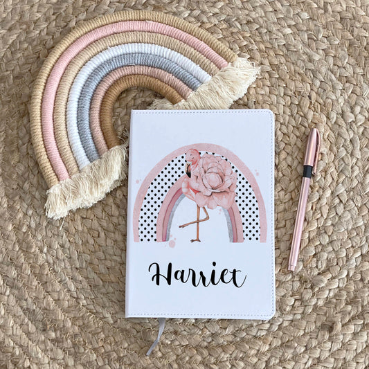 Flamingo Gifts, Personalised Notebook, Personalised Gift For Her, Flamingo Mug, Secret Santa gift, Stocking Filler, Gift For Friend