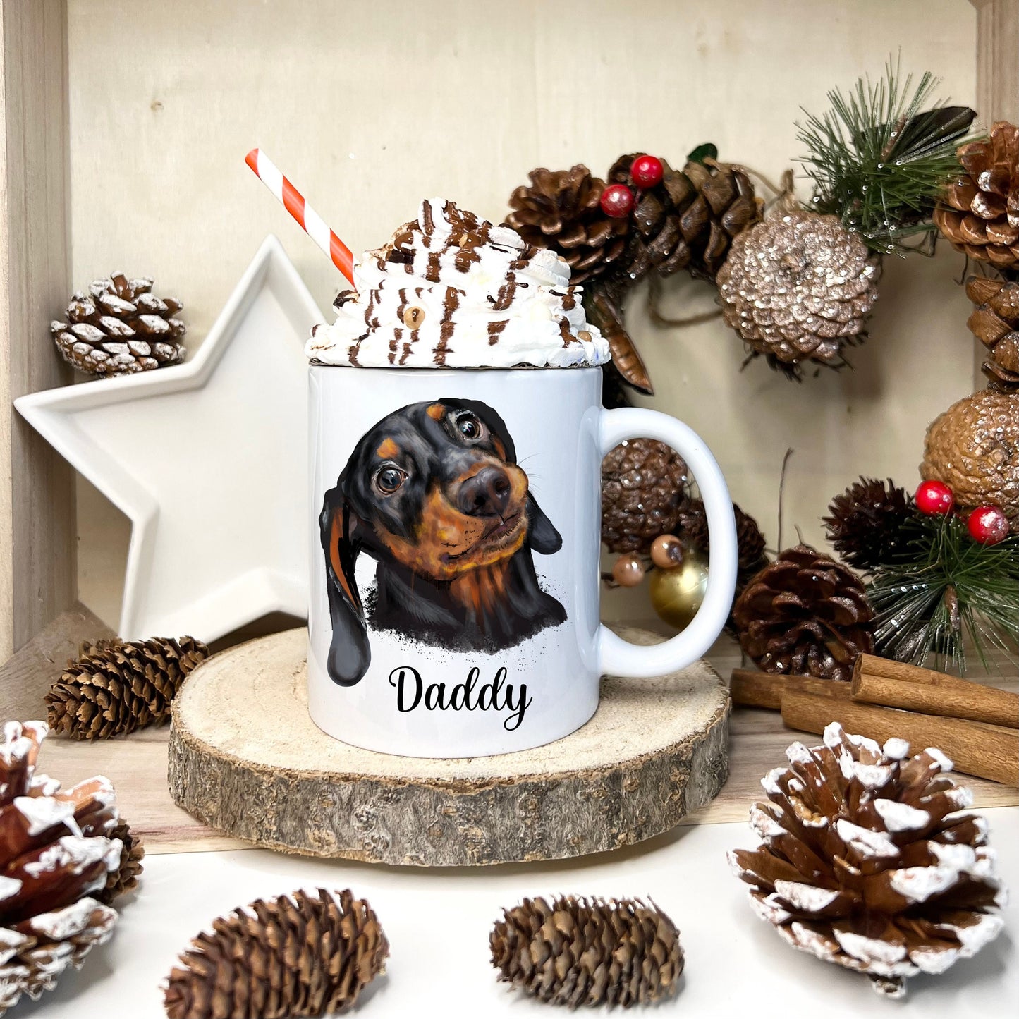 Dachshund Gifts, Dachshund Mug, Dog Design Mug, Gift For Her, Gift For Him, Dog Gift, Secret Santa Gift, Stocking Filler