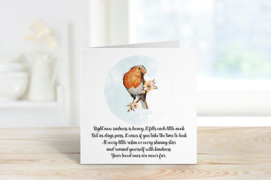 Sympathy Card, Remembrance Card, Lost Loved One Card, Robin Sympathy Card, Sympathy Card Mum, Sympathy Card Friend, Sympathy Card For Dad