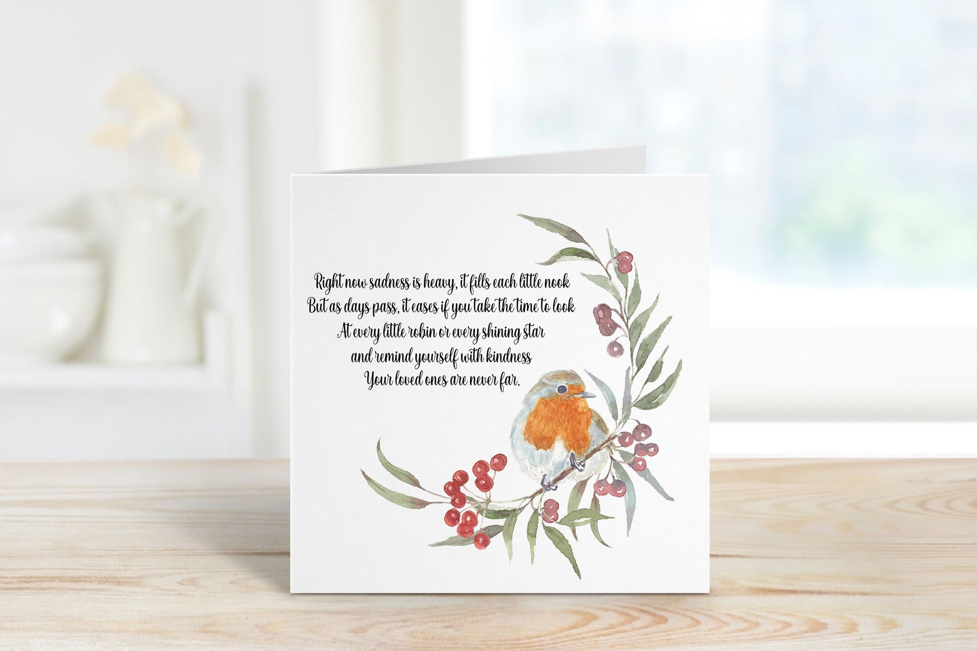 Sympathy Card, Remembrance Card, Lost Loved One Card, Robin Sympathy Card, Sympathy Card Mum, Sympathy Card Friend, Sympathy Card For Dad