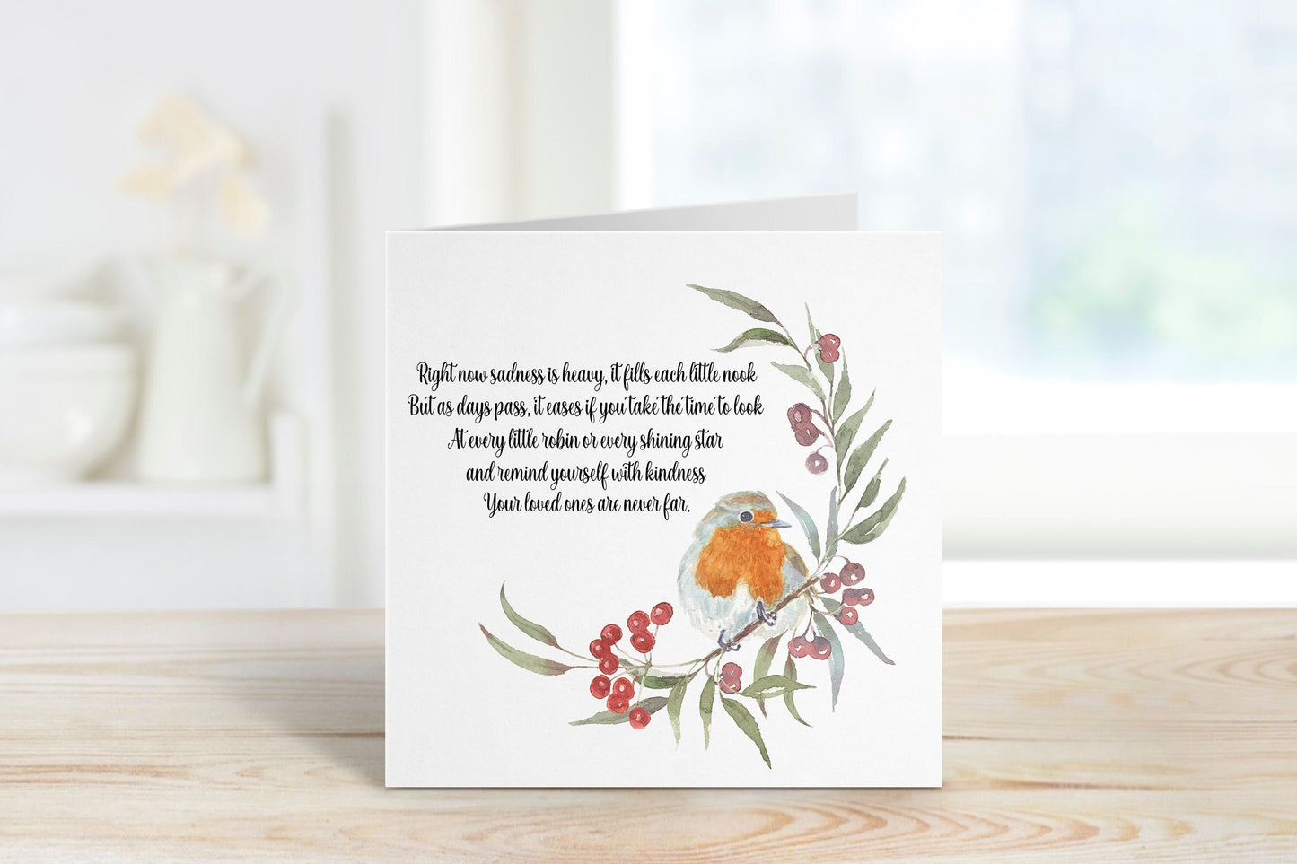 Sympathy Card, Remembrance Card, Lost Loved One Card, Robin Sympathy Card, Sympathy Card Mum, Sympathy Card Friend, Sympathy Card For Dad
