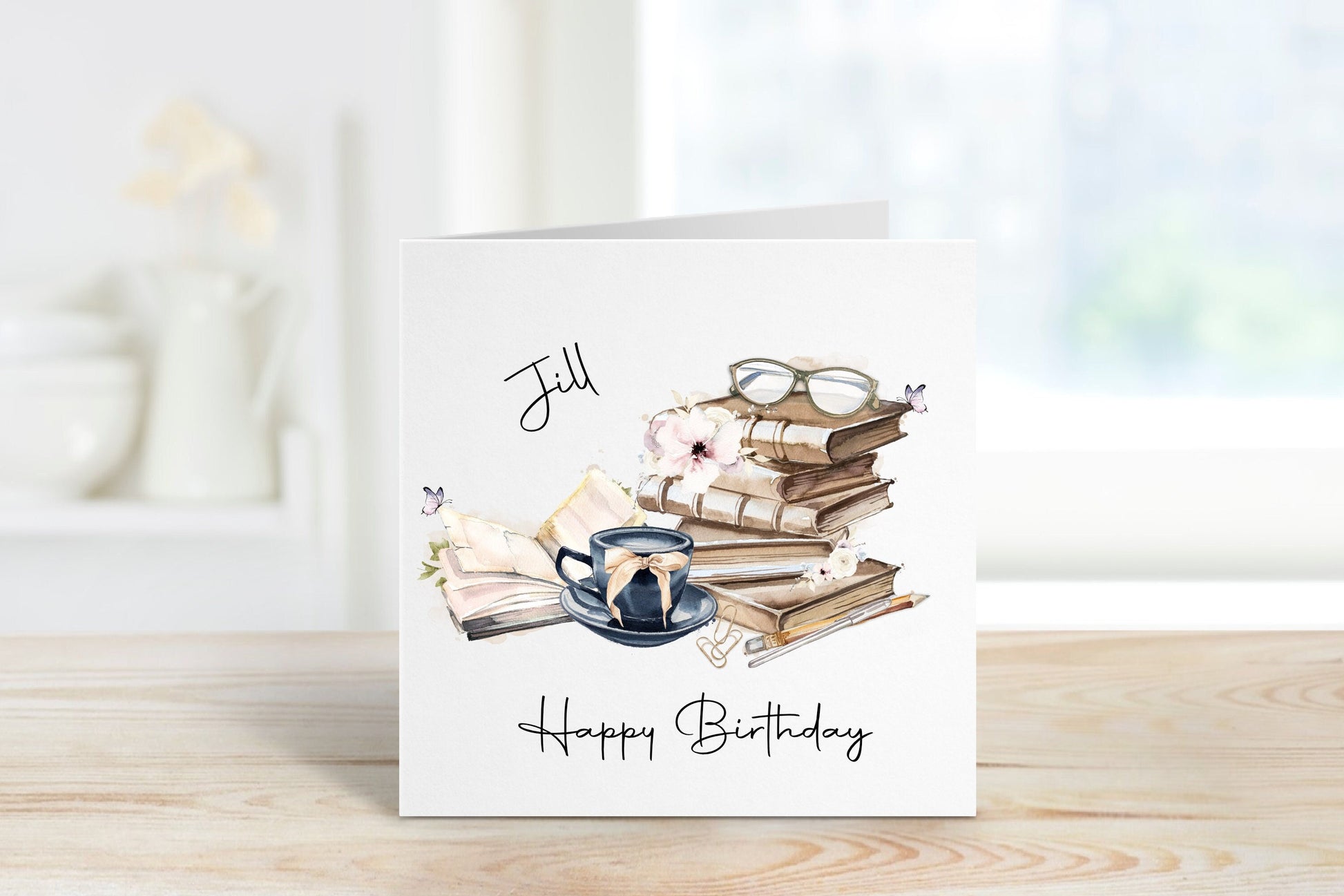 Happy Birthday Card, Get Well Soon Card, Book Lover Card, Librarian Card, Librarian Retirement Card, Personalised Card For Her