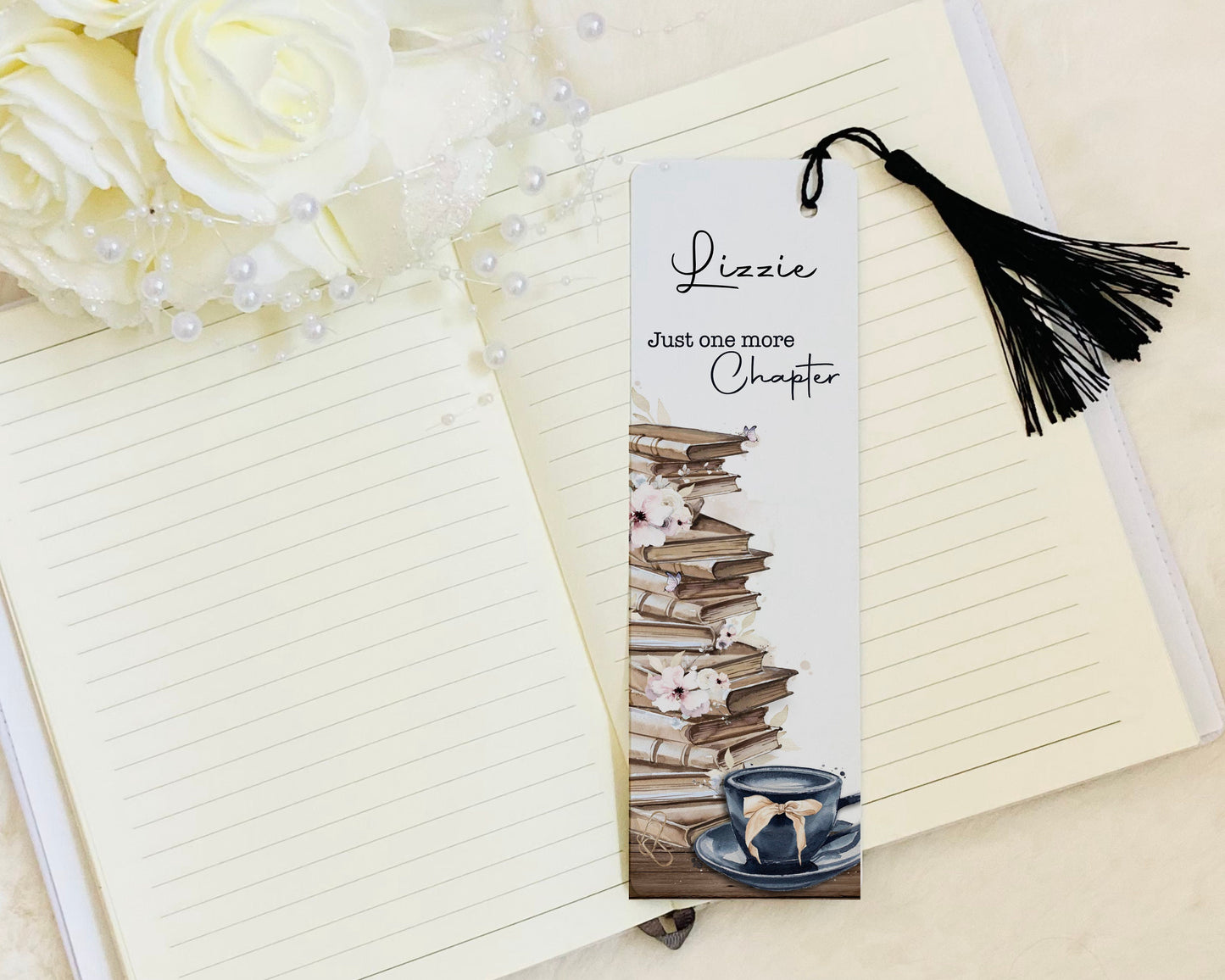 Just One More Chapter Bookmark, Librarian Gift, Personalised Bookmark, Metal Bookmark