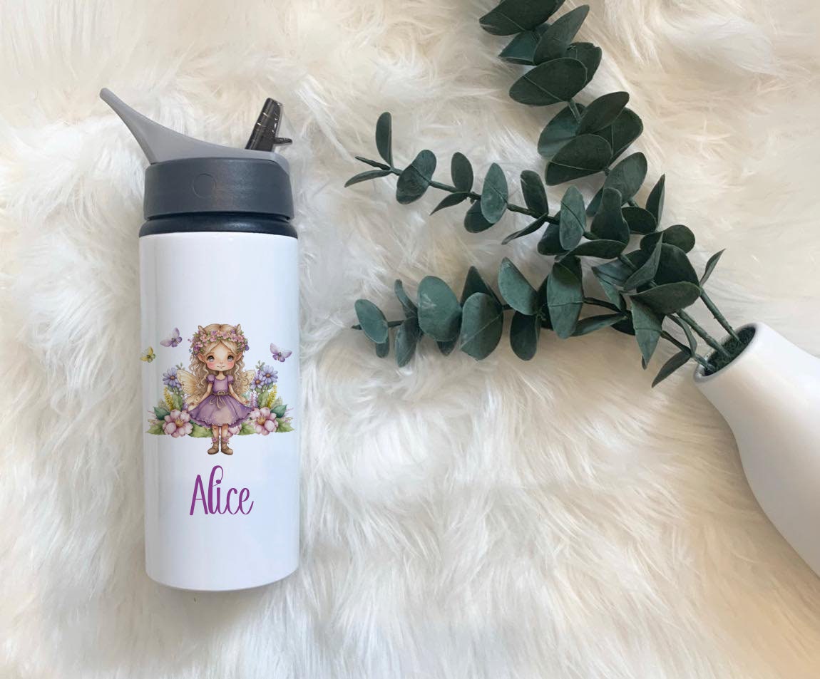 Fairy Drinks Bottle, Fairy Water Bottle, Personalised Water Bottle, Water Bottle With Straw, Drinks Bottle For Kids, School Bottle