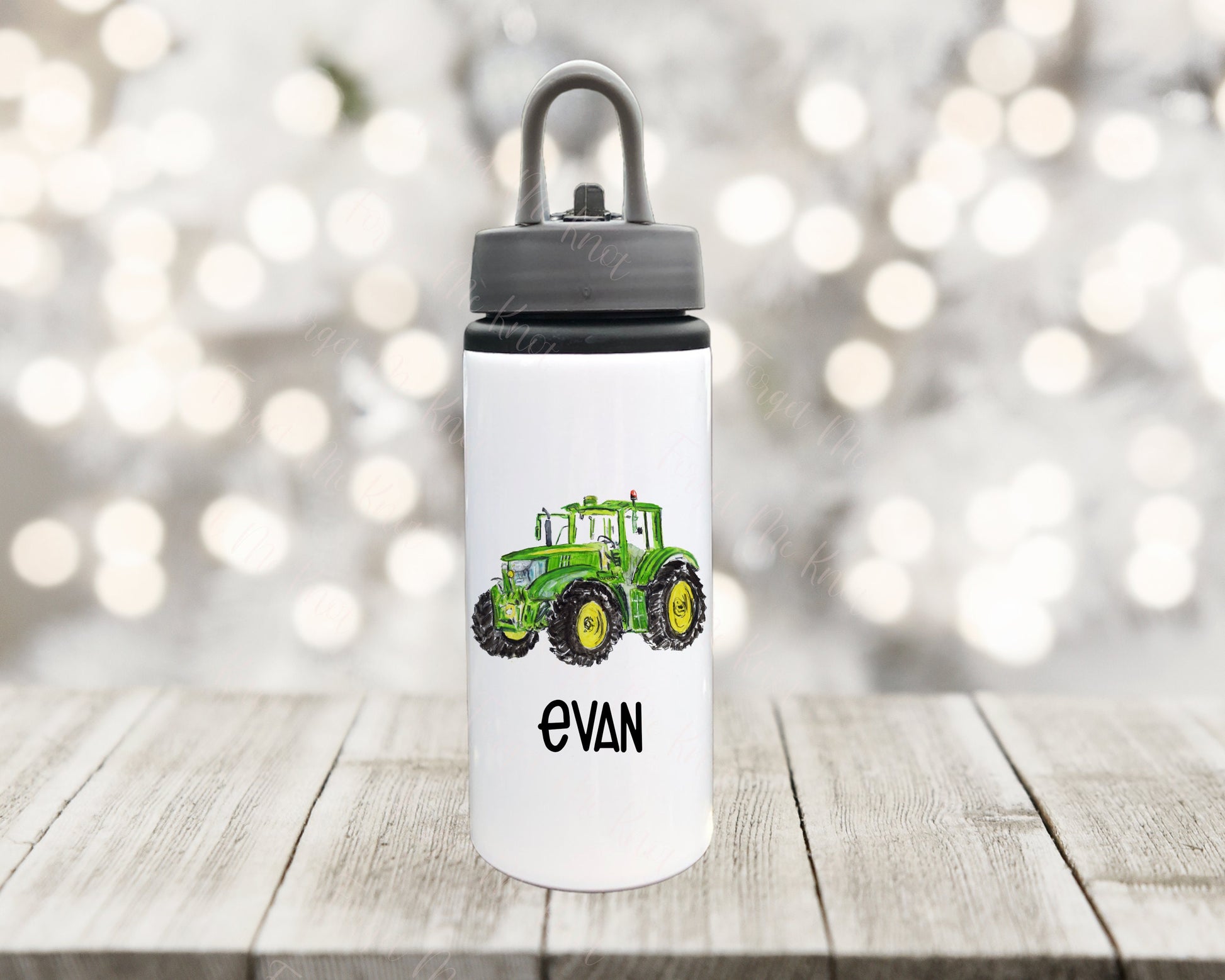 Tractor Water Bottle, Personalised Water Bottle, Water Bottle With Straw, Personalized Gift For Her, Tractor Drinks Bottle For Kids