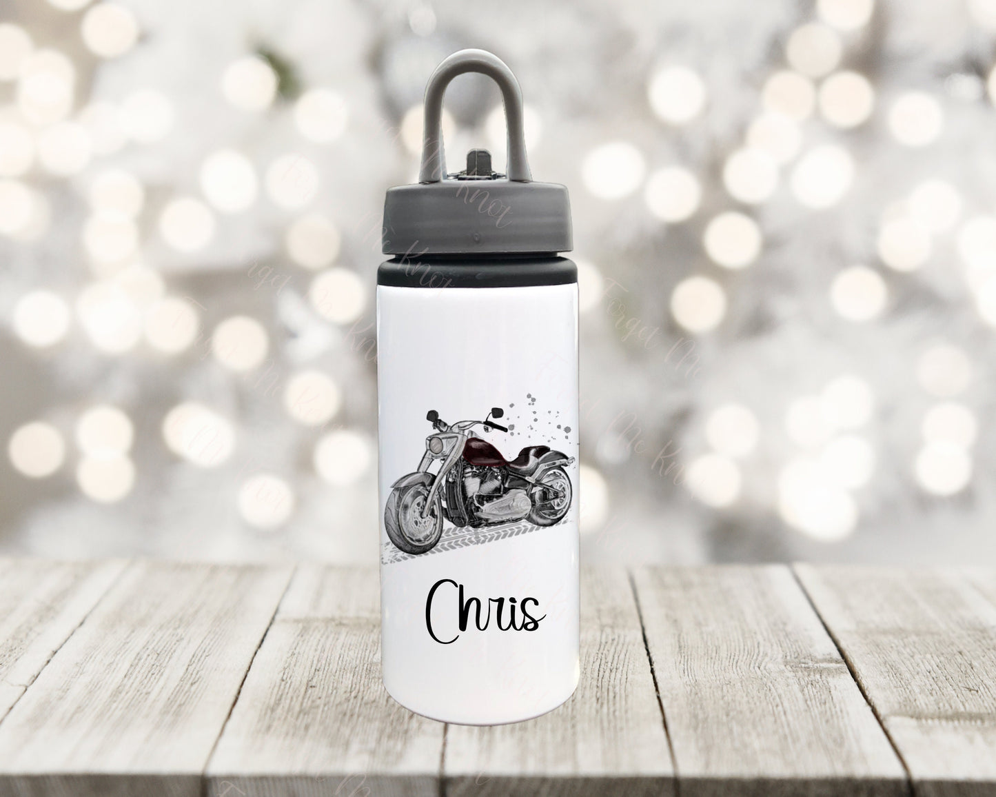 Motorbike Water Bottle, Personalised Water Bottle, Water Bottle With Straw, Personalized Gift For Her, Motorbike Drinks Bottle