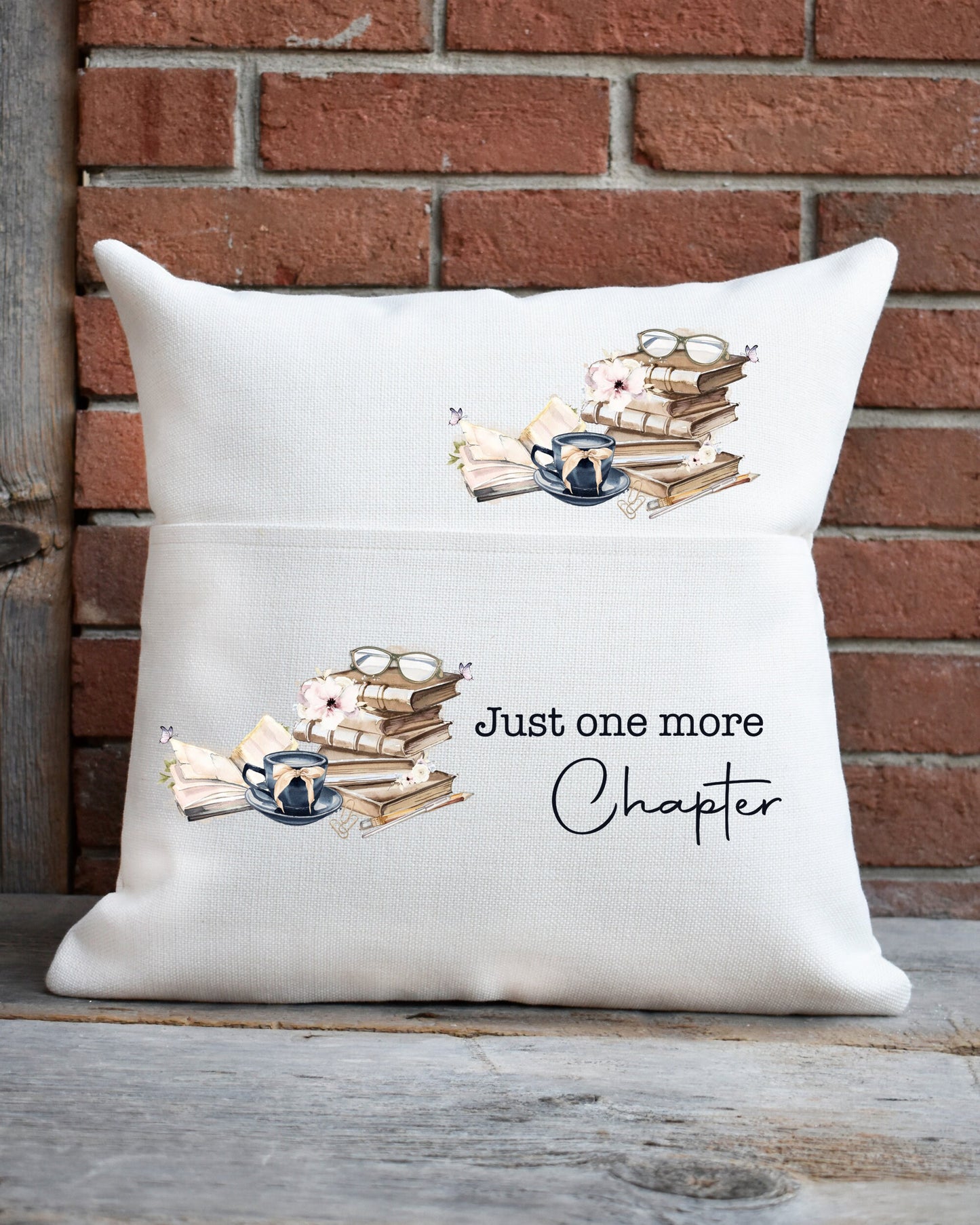 Reading Cushion, Book Cushion, Gift For Her, Friend Gift, Librarian Gift, Gift For Book Lover, Just One More Chapter