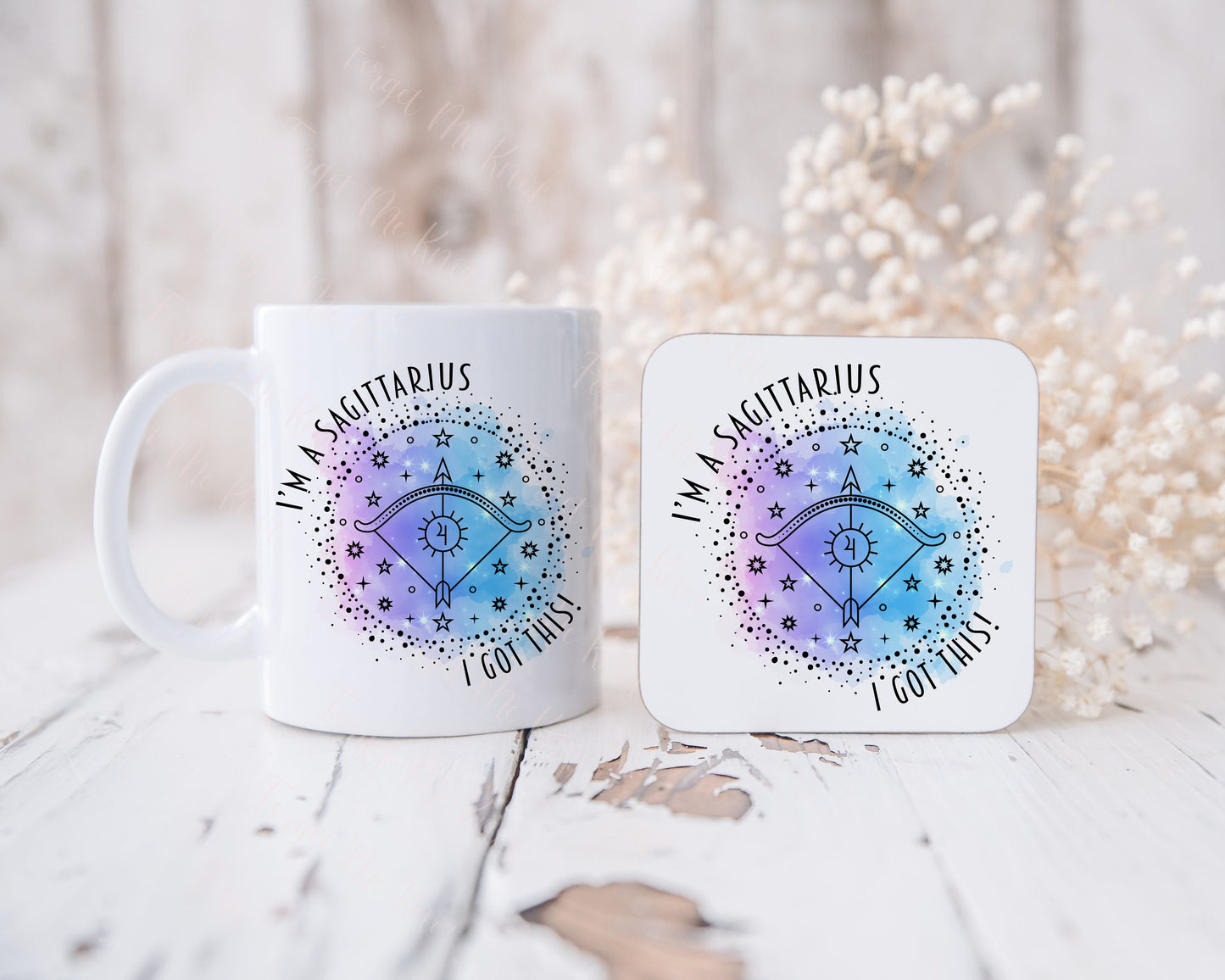 Personalised Star Sign Mug, Zodiac Sign Mug Set, Astrology Gift, Motivational Gift, Pisces Star Sign Gift