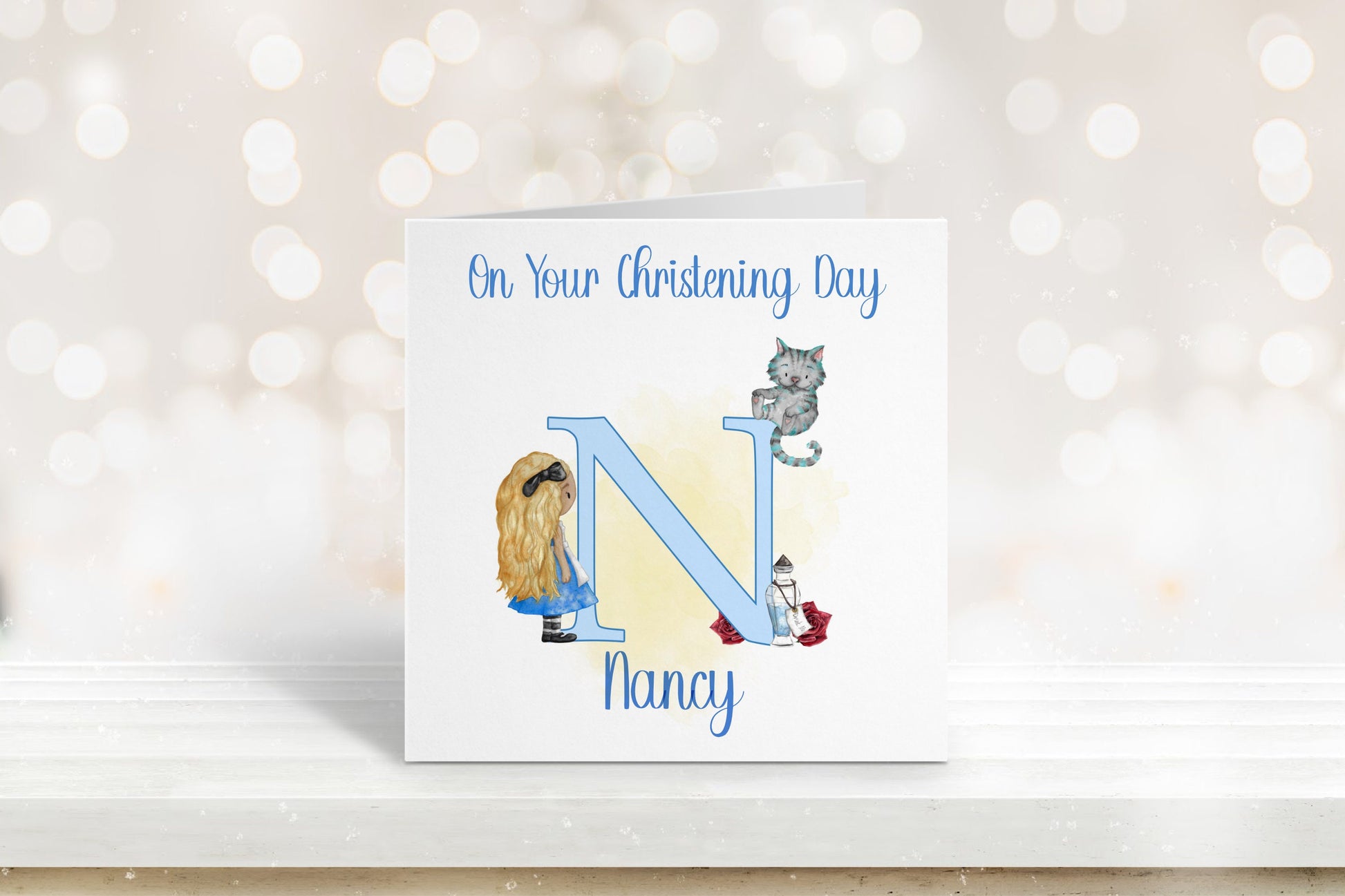 Christening Card, Personalised Christening Card, Christening Card For Girls