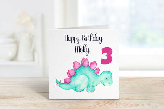 Dinosaur Birthday Card, Personalised Birthday Card, Daughter Birthday Card, Son Birthday Card, Grandson Birthday Card, 1st Birthday Card