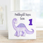 Personalised Dinosaur Birthday Card, Dino Birthday Card, Daughter Card, Son Birthday Card, Grandson Birthday Card, 1st Birthday Card