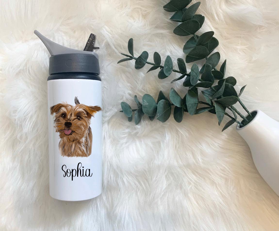 Cockerpoo Water Bottle, Personalised Water Bottle, Water Bottle With Straw, Personalized Gift For Her, Dog Water Bottle