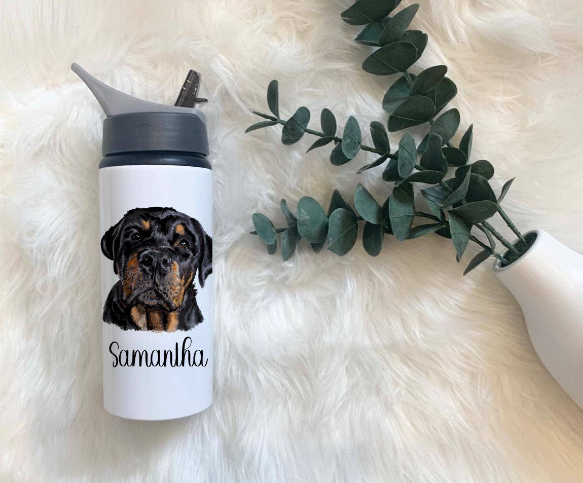 Cockerpoo Water Bottle, Personalised Water Bottle, Water Bottle With Straw, Personalized Gift For Her, Dog Water Bottle