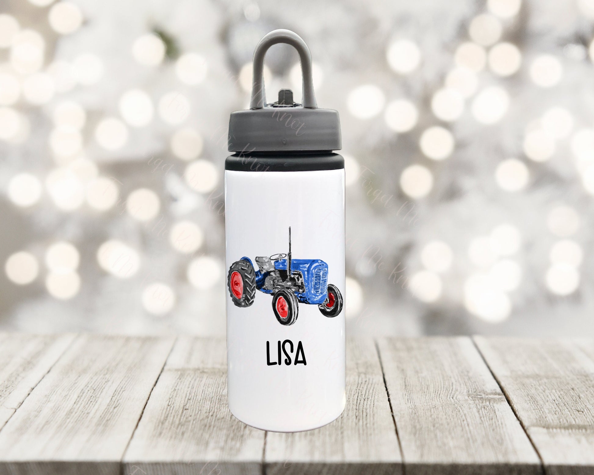 Tractor Water Bottle, Personalised Water Bottle, Water Bottle With Straw, Personalized Gift For Her, Tractor Drinks Bottle For Kids