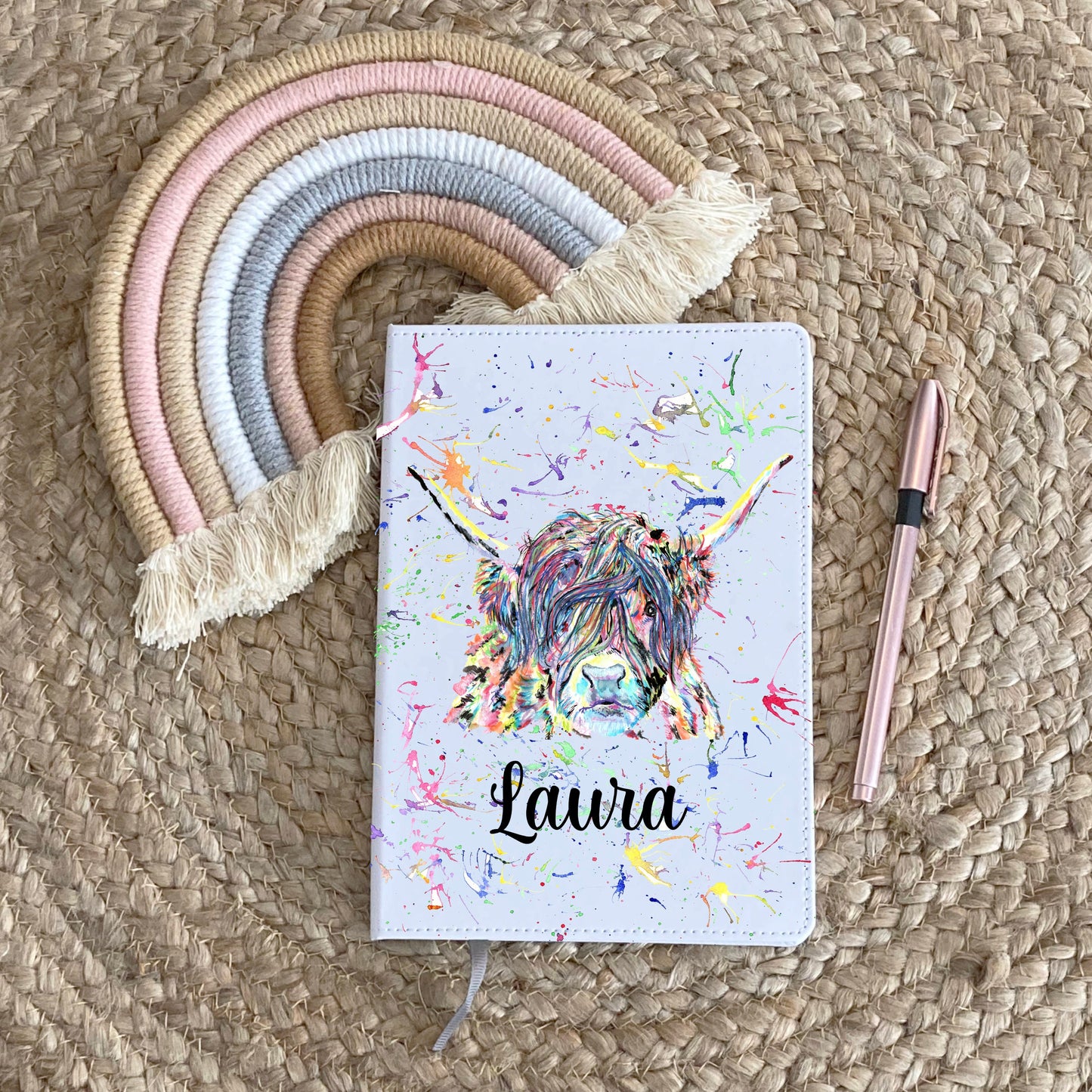 Personalised Notebook, Cow Notebook, Personalised Notebook, Personalised Gift For Her, Positivity Gifts, Positive Affirmation Gifts, Journal