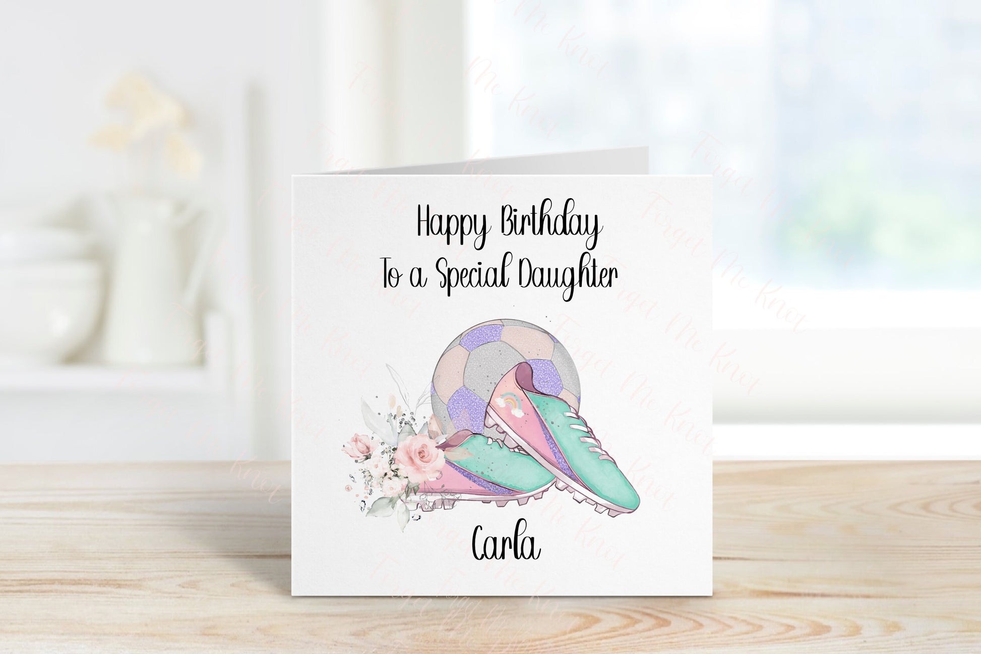 Granddaughter Football Birthday Card,Personalised Birthday Card, Daughter Birthday Card, Football Card For Girls