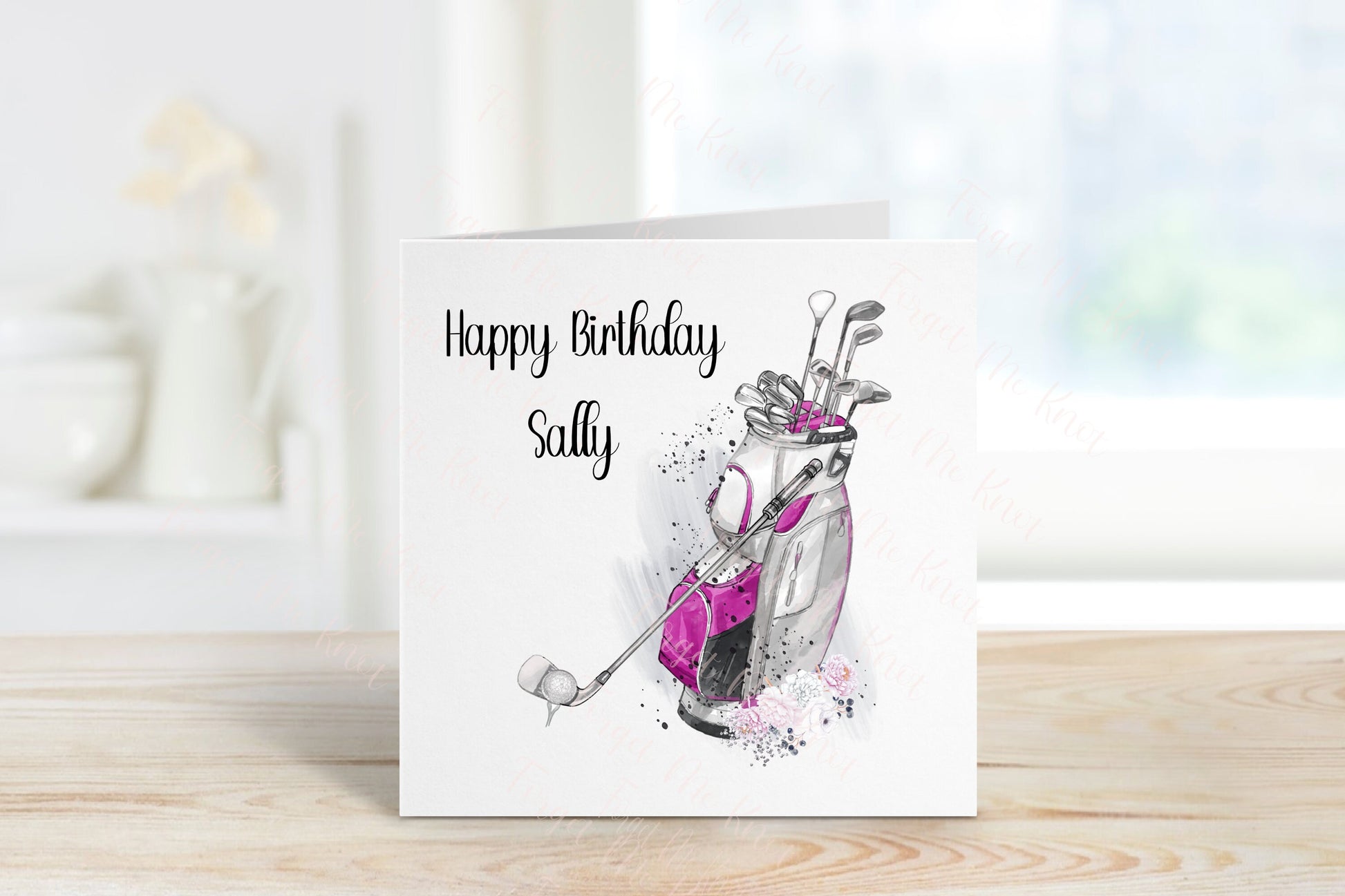 Golf Birthday Card, Personalised Golfing Birthday Card, Birthday Card For Her