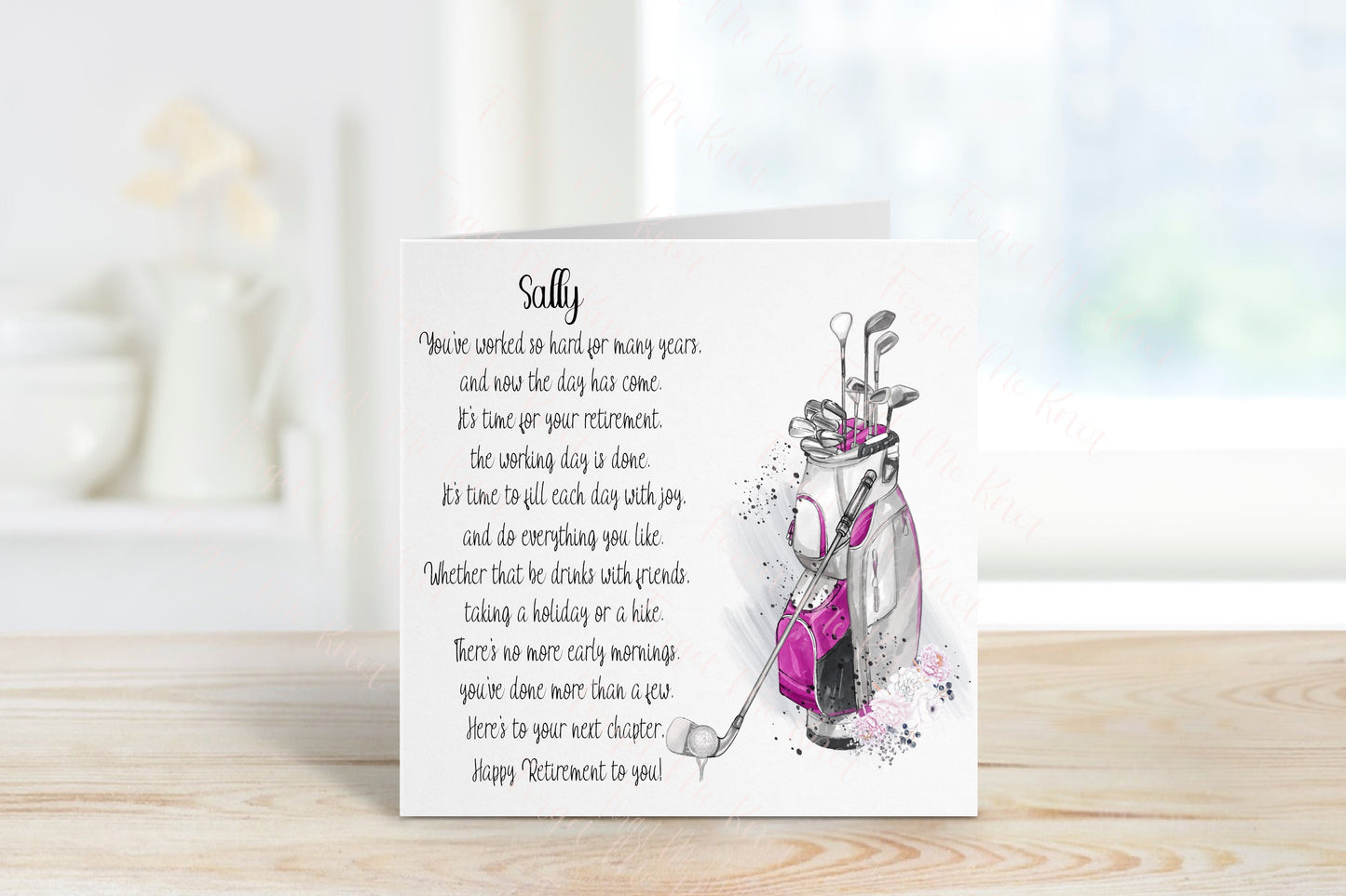 Golfer Retirement Card,Personalised Lady Golfer Card, Golfer Card For Women, Personalised Retirement Card