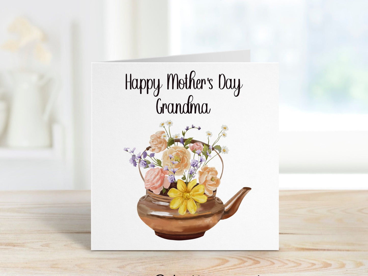 Personalised Mother's Day Card, Mothers Day Card For Nana, Mothers Day Card For Nan, Mothers Day Card For Nanny, Teapot Mothers Day Card