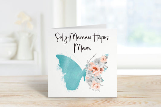 Welsh Mothers Day Card, Sul y Mamau Hapus, Welsh Mother's Day Card, Mam Mother's Day Card, Card For Nain