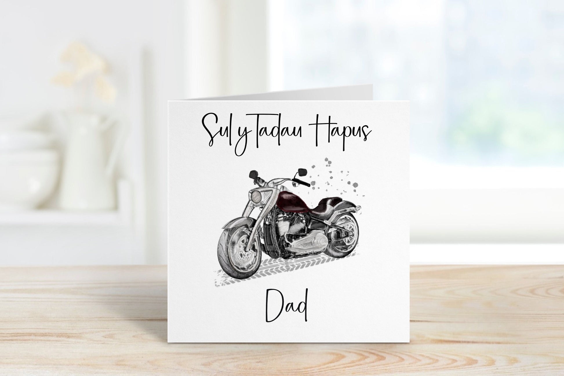 Sul Y Tadau Hapus Card, Carden Cymraeg, Fathers Day Card For Tadci, Card For Taid, Motorbike Fathers Day Card, Cerdyn Sul y Tadau Cymraeg