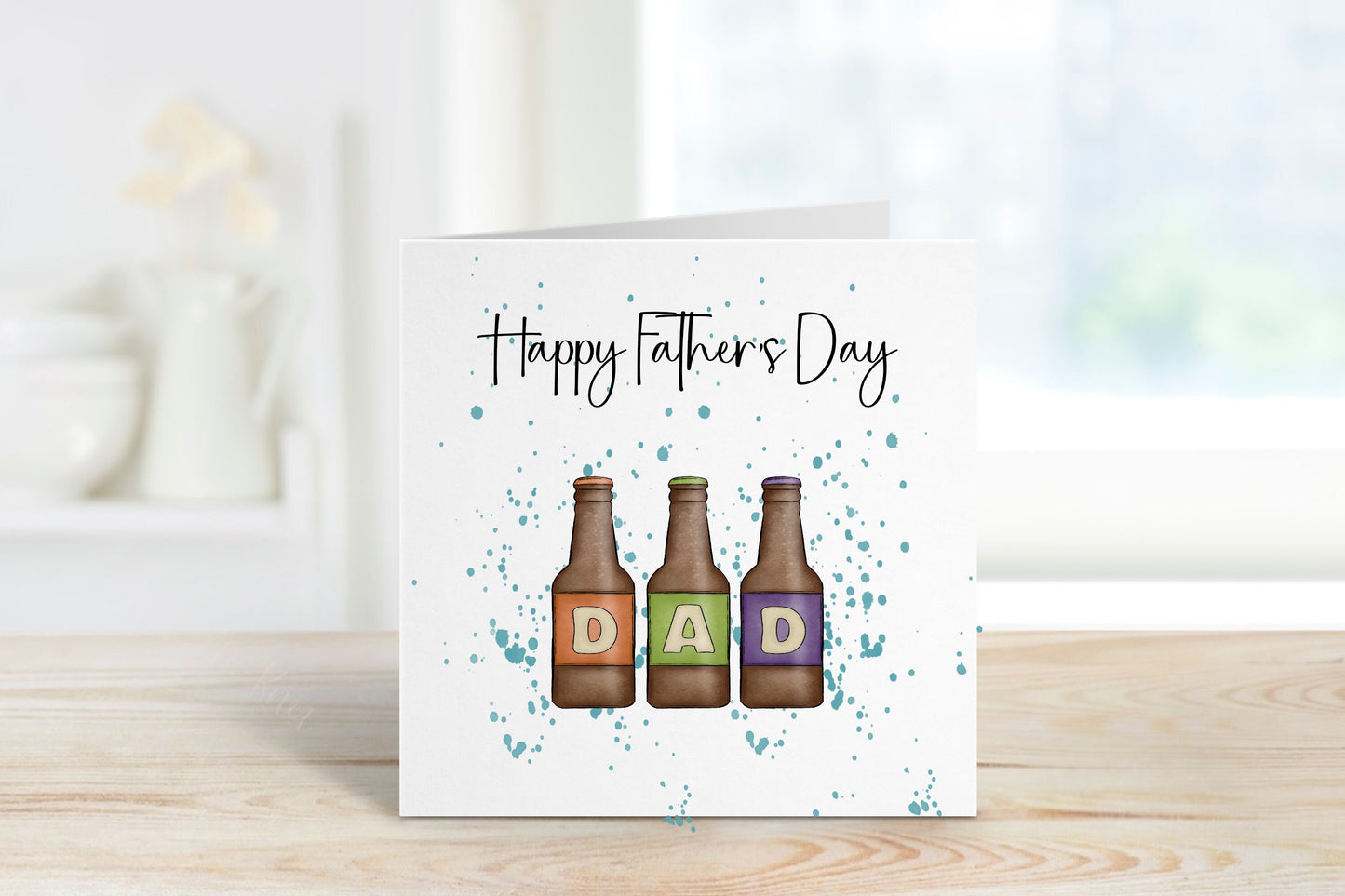 Fathers Day Card, Personalised Fathers Day Card For Dad, Beer Bottle Fathers Day Card For Bampy, Beer Father's Day Card