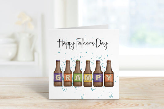 Father's Day Card For Grampy , Personalised Father's Day Card For Dad, Beer Bottle Father's Day Card For Bampy, Beer Father's Day Card
