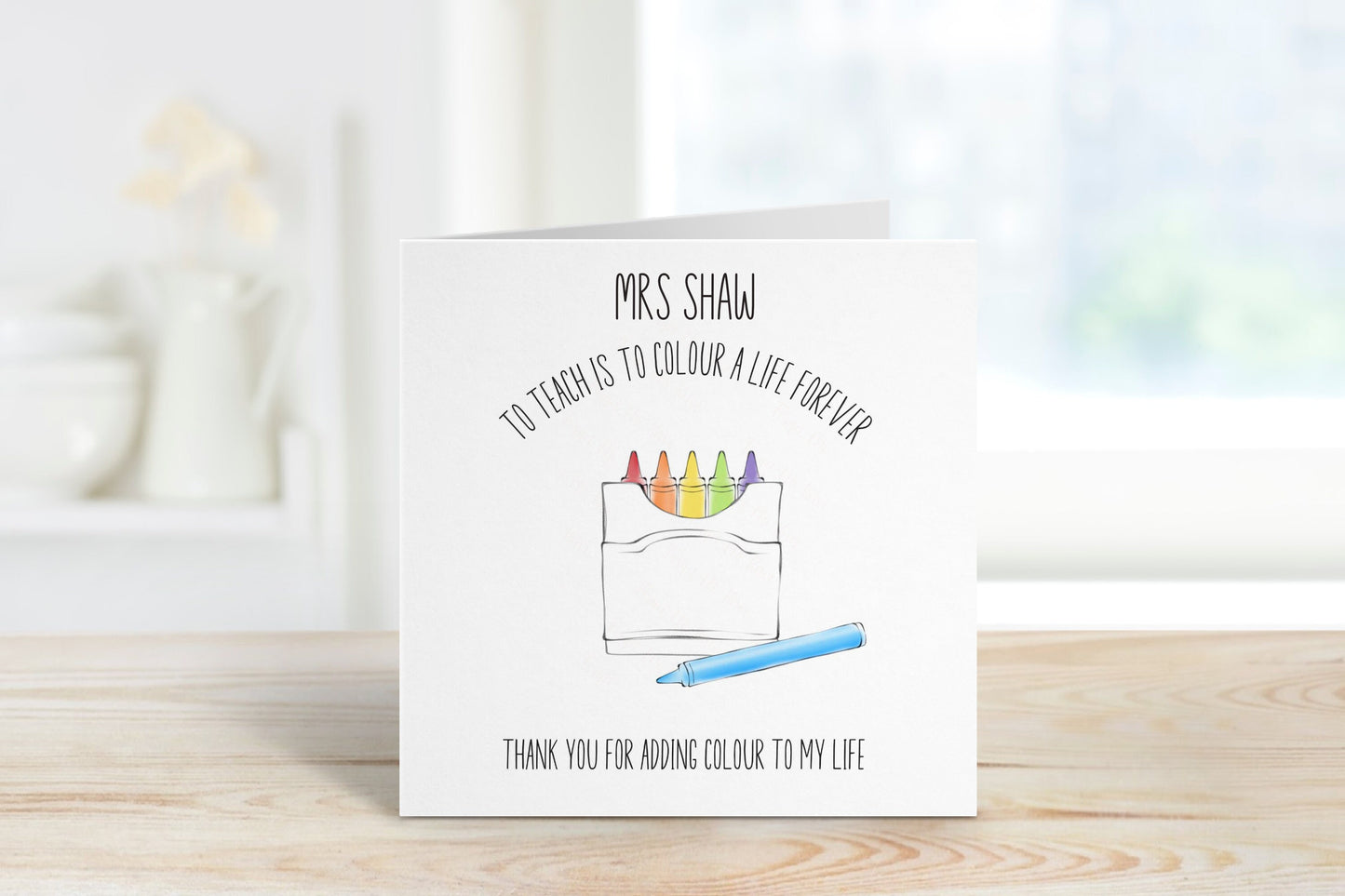 Teacher Card, Thank You Teacher Card, Card For Teacher, Teacher Gift, Personalised Teacher Card