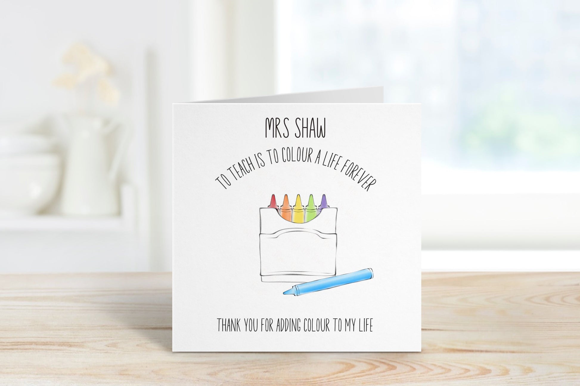 Teacher Card, Thank You Teacher Card, Card For Teacher, Teacher Gift, Personalised Teacher Card