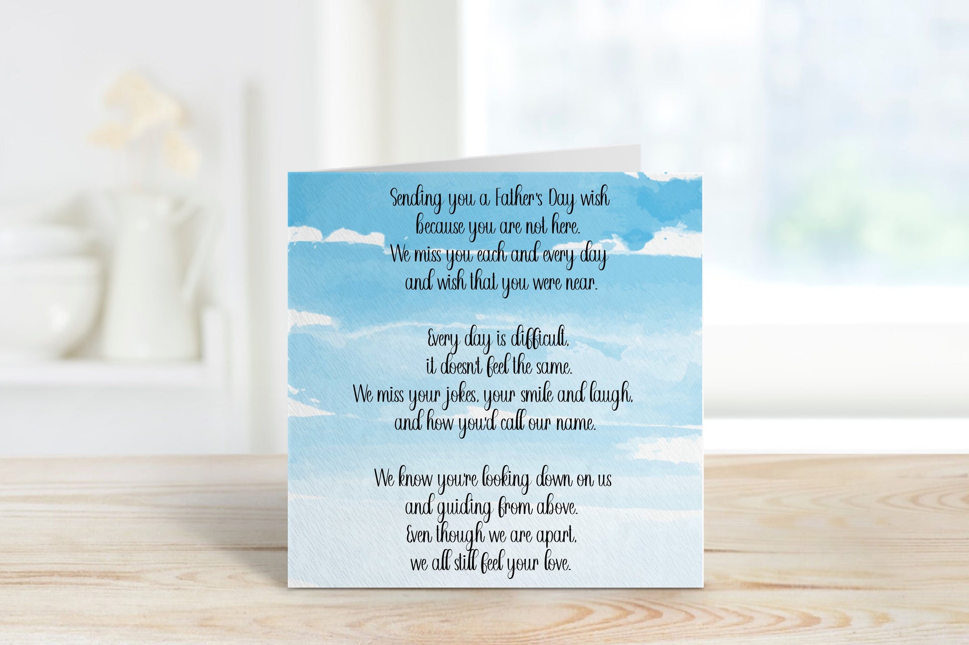Daddy In Heaven Fathers Day Card, Personalised Fathers Day Card For Dad, Father's Day Card For Father In Heaven