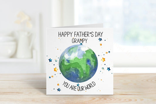 Grampy Father's Day Card, Personalised Father's Day Card, Daddy You Are Our World, Fathers Day Card For Daddy, Father's Day Card For Dad