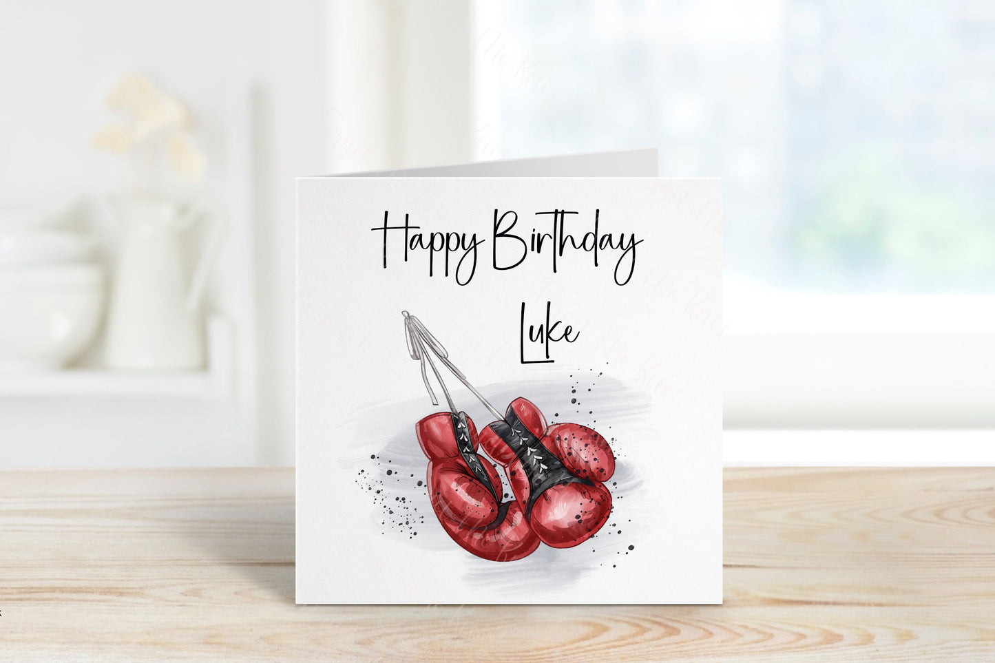 Personalised Birthday Card, Boxing Gloves Birthday Card, Boxer Birthday Card, Card For Him, Card For Male