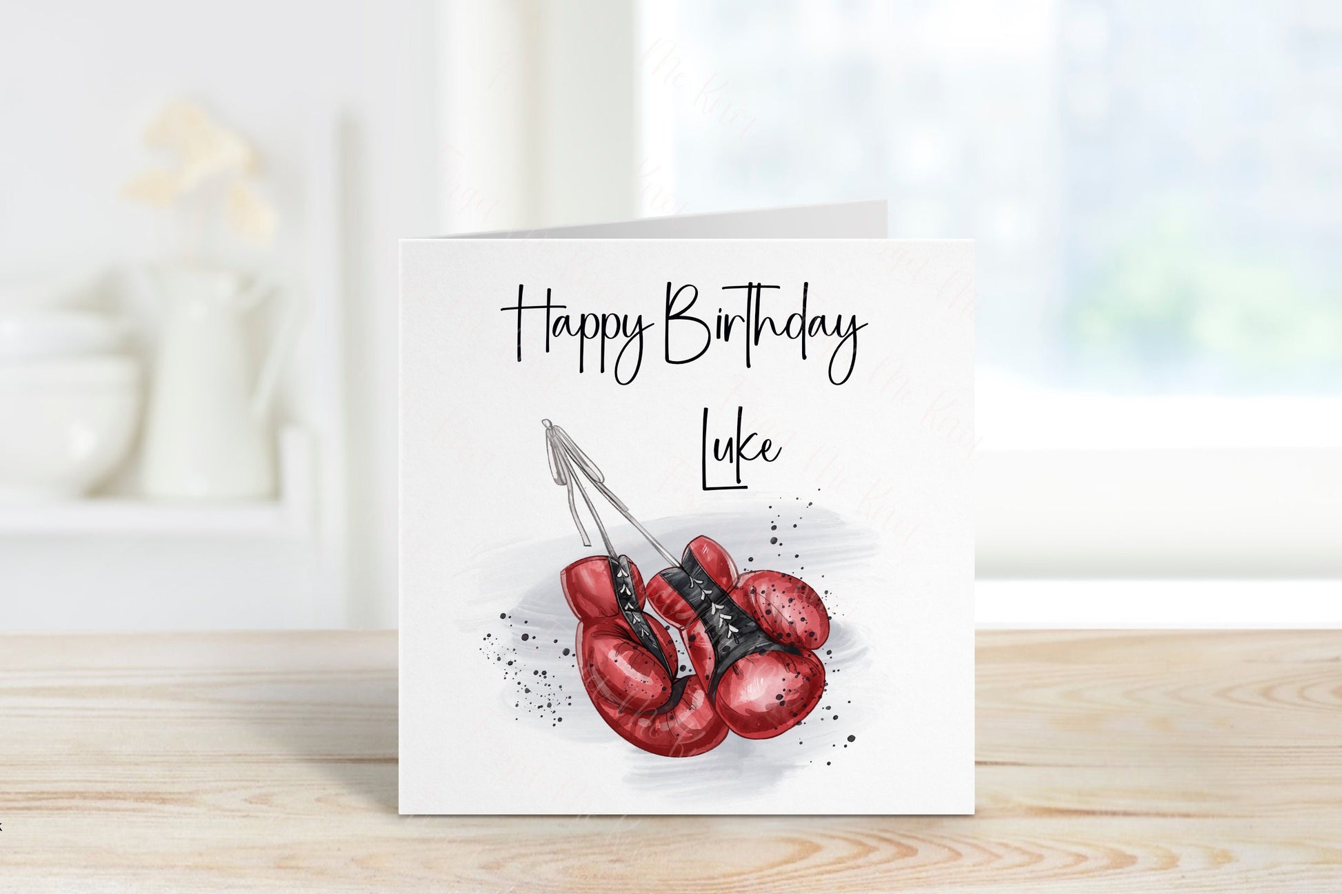 Personalised Birthday Card, Boxing Gloves Birthday Card, Boxer Birthday Card, Card For Him, Card For Male